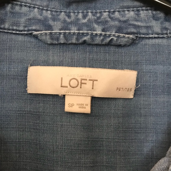 LOFT Softened Chambray Shirtdress - Petite - Picture 3 of 4